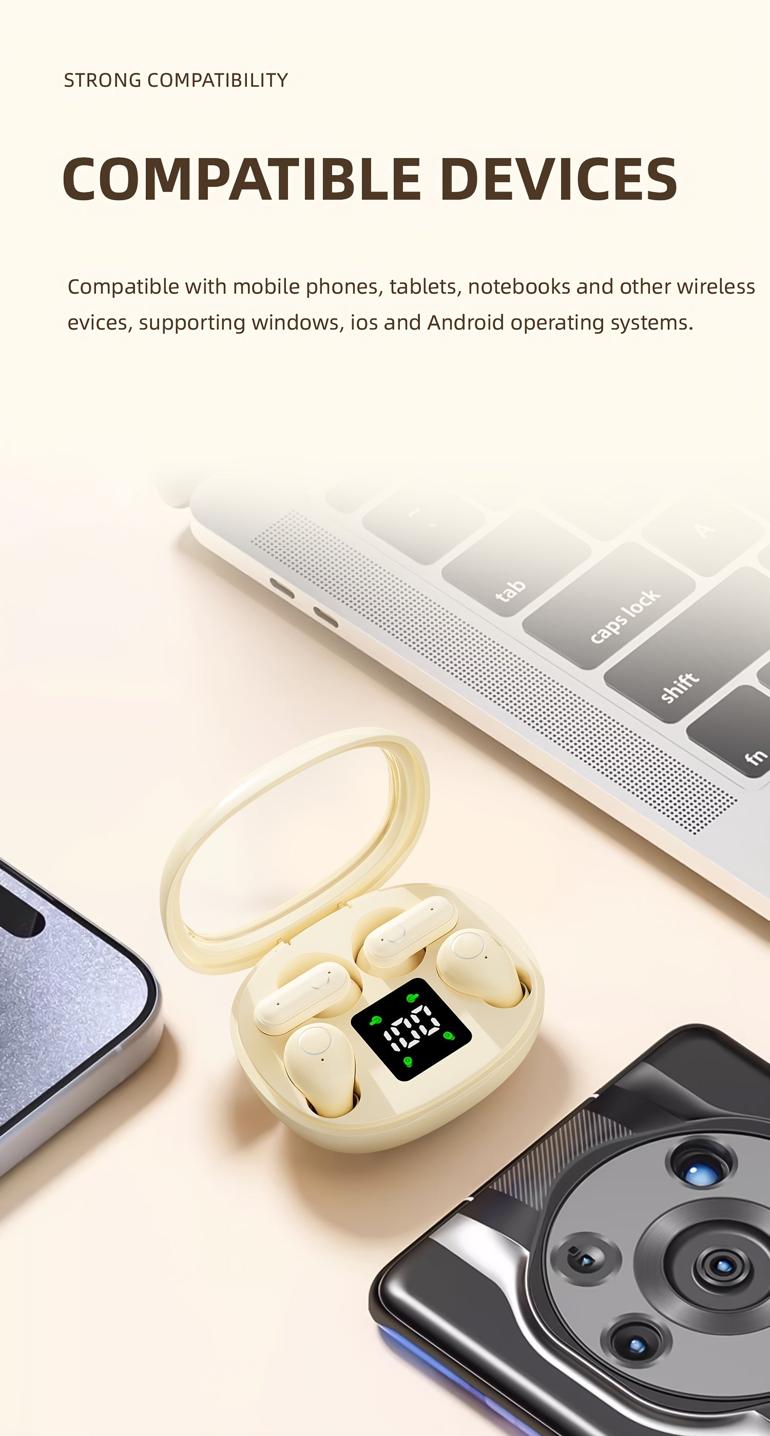 MSHUKCOE 2in1 Wireless Wireless Headphones, Mini Invisible Sleep Earbuds, Sports Noise Cancelling Earphones Comfortable To Wear, Low Bass 6D Sound Effect HIFI Music, For Leisure, Office, And Classroom, Long Battery Life, Suitable For Birthday Gifts