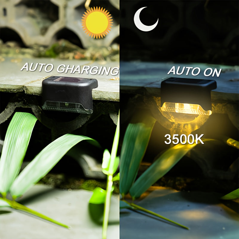 [Solar LED Roof Lights] Solar Deck Light 32pack/16pack/8pack Solar LED Roof Lights, Automatic Switch on and Off, 12-hour Lighting of Outdoor Stairs, 800mAh Fences and Passages, Warm White Light, Easy to Install, Very Suitable for Commercial Spaces Such as
