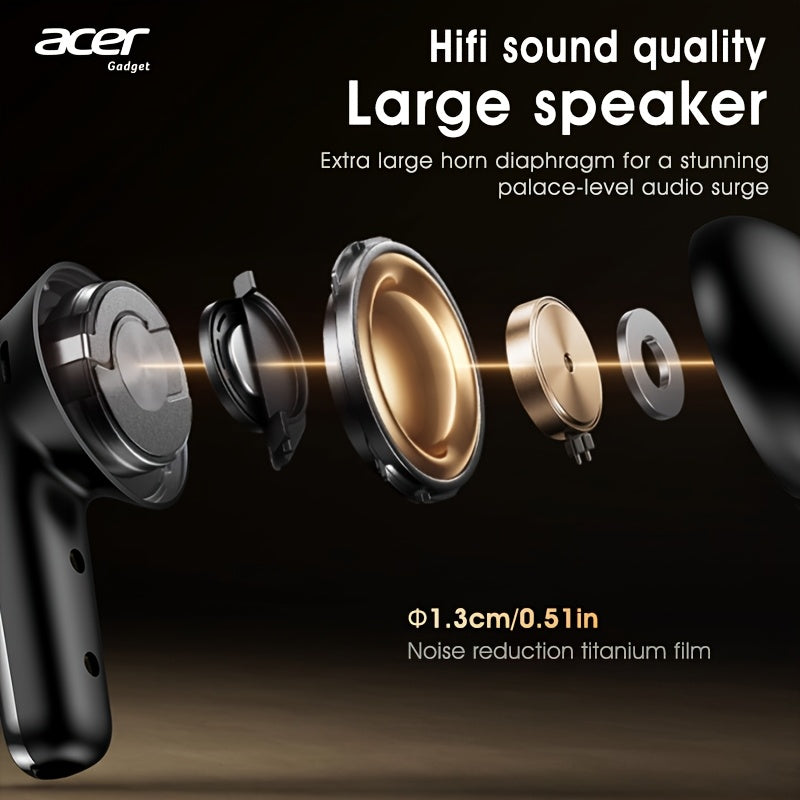 Acer New Wireless Wireless Earbuds, Mini In-Ear Headphones, With Noise Cancelling Microphone, Portable Lightweight Design, Long Battery Life, Wireless 5. 4 Headset Bass Stereo, Touch Control, Suitable For Phone Laptop Pad Mobile, Exercise
