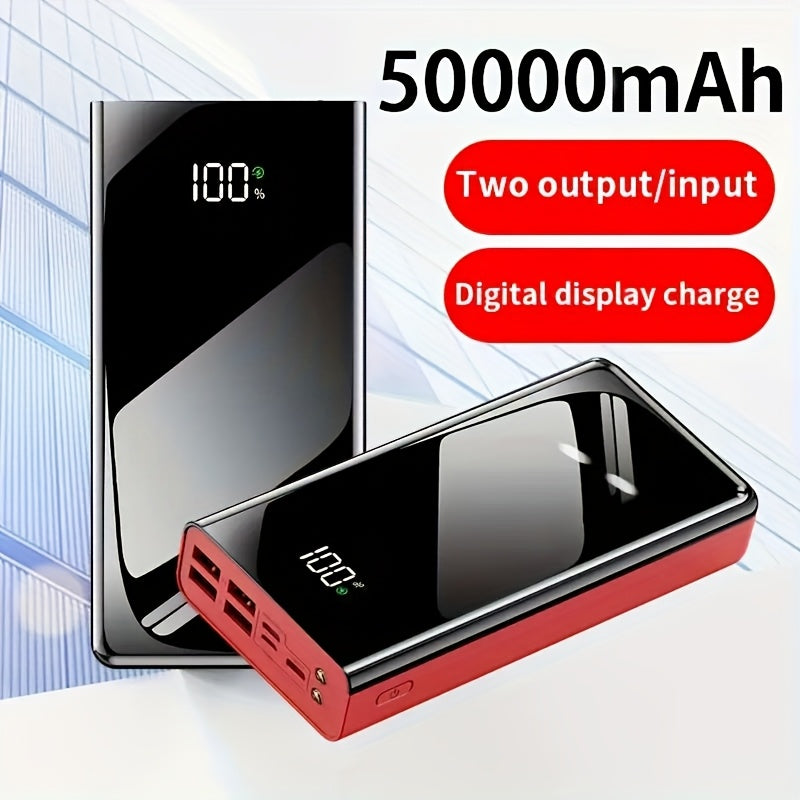 100000/50000mAh Portable Power Bank With Lighting, Fast USB Charger With LED Display, Flashlight And Emergency Power Reserve, Bidirectional Fast Charging, Can Charge Multiple Devices At The Same Time, Outdoor Camping Lights, Holiday Gifts