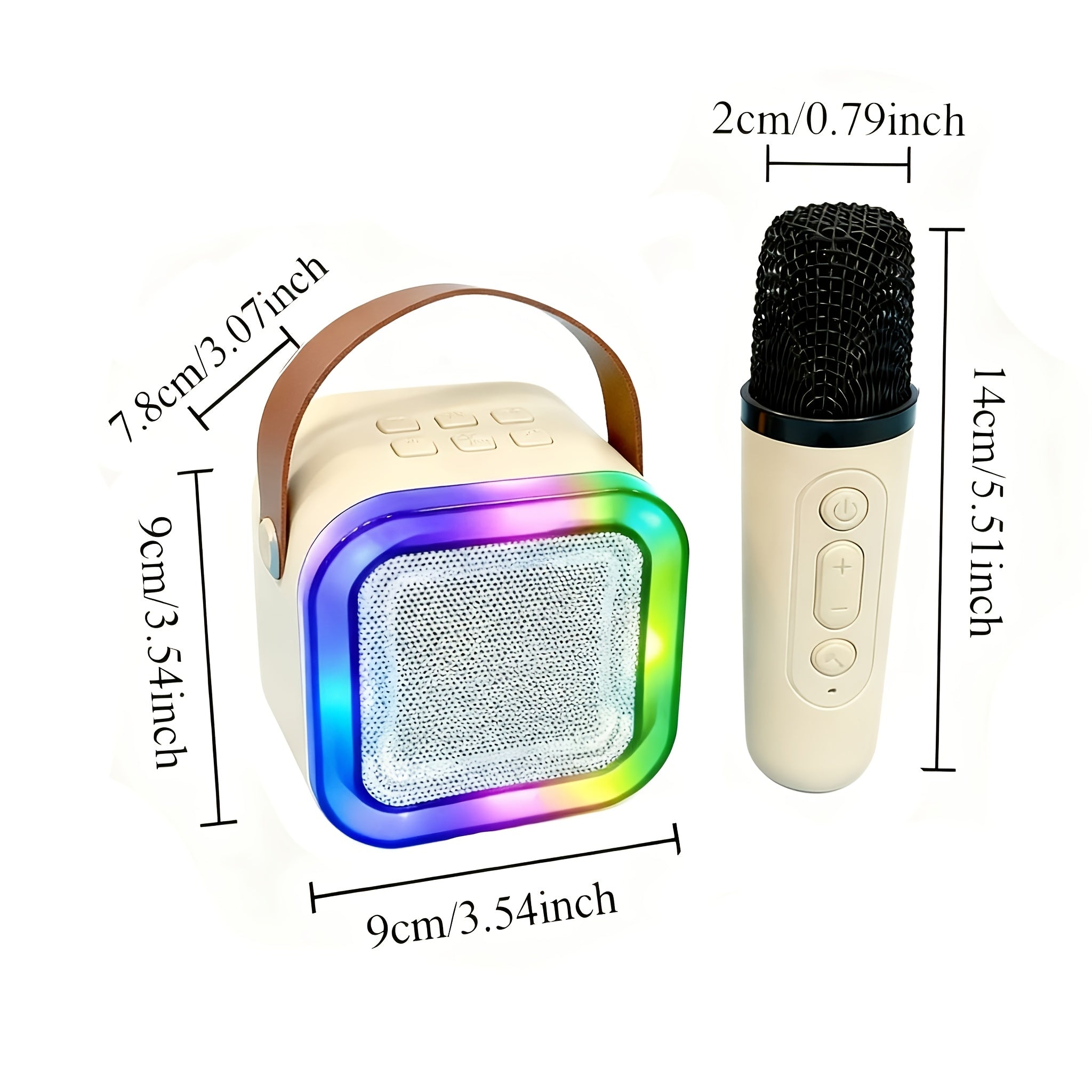 [Ideal Gift] High-Value Portable Speaker, A 3pcs Set Including One Speaker And Two Microphones, With A Large 1200mAh Battery. Ideal For Family Gatherings, KTV Sessions With Friends, And The Top Choice For Gifts