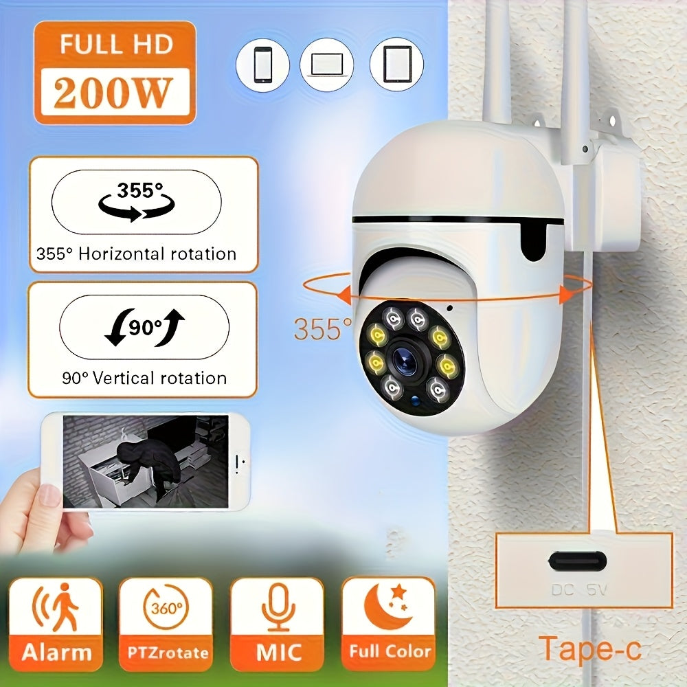 2 Pack 1080P Dome Cameras, Wireless WIFI Camera, PTZ Camera, Outdoor Indoor PTZ Surveillance Camera, AI Auto Tracking, Alarm & Color Night Vision, Horizontal 360 Degree Vertical 90 Degree Rotation