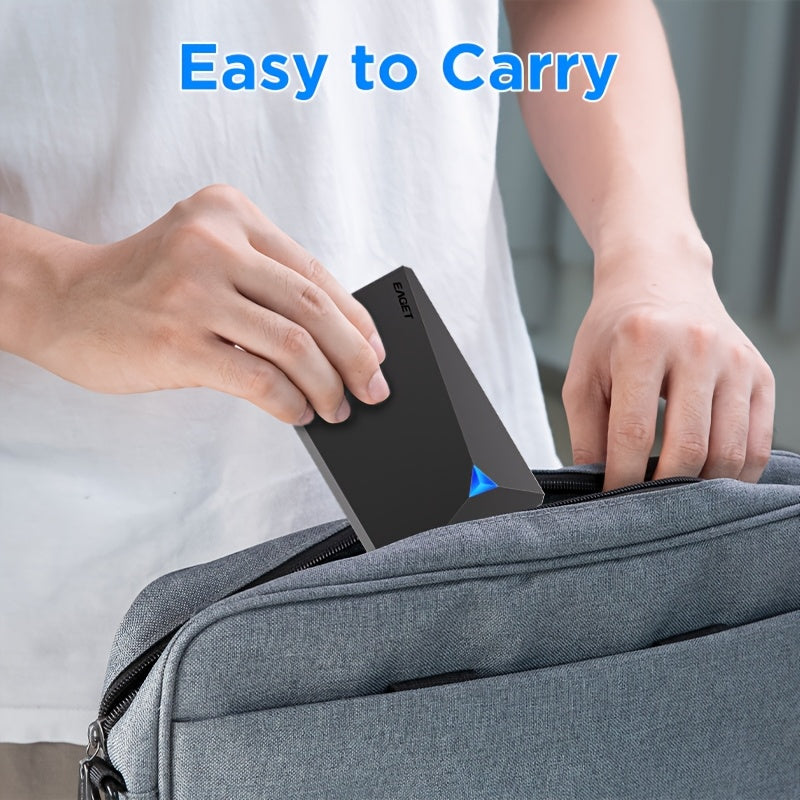EAGET Mobile Hard Drive for PC, Mac, PS4, Xbox One - High Speed Transfer, Videos & Music Backup, NTFS File System, USB Connectivity, Compatible with Laptop