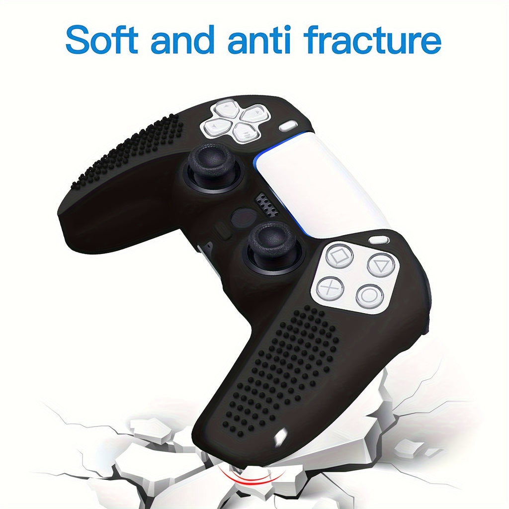Silicone Cover Protector Case, Grip Protective Case, with 10 Thumb Grips Caps, Accessories Set for PS5 Controller