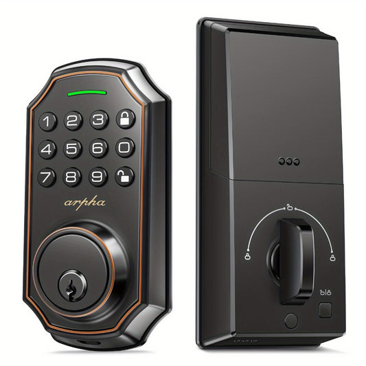 Arpha Special Offer! Smart Lock - 100-digit Privacy Passcode Combination, Keyless Entry, Automatic Locking/unlocking, Easy Installation, Available in Black and Silvery, Low Battery Alarm, Safe and Reliable, Protects Privacy, Smart One-key Locking