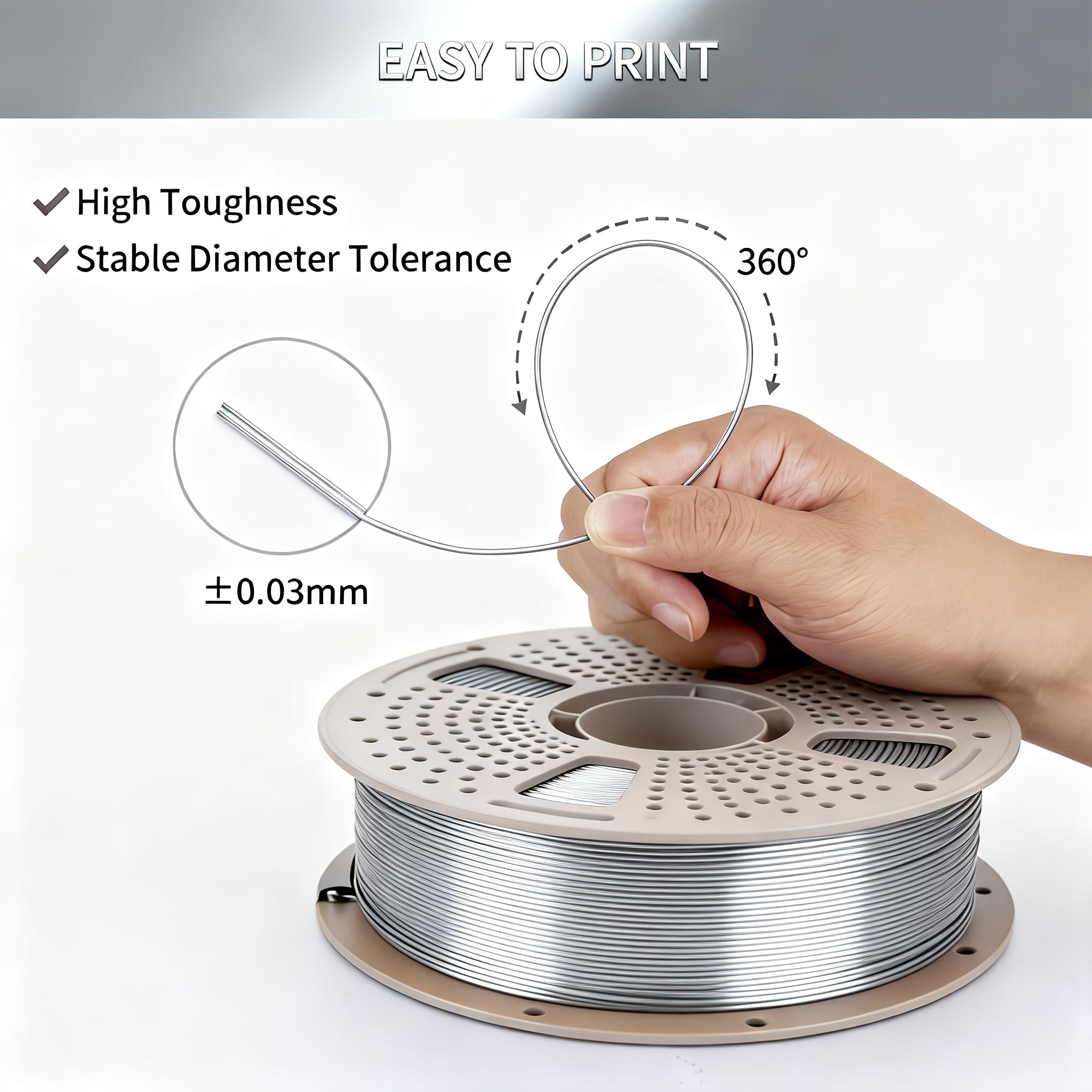 1000g3D Printer PETG Filament 1.75mm, 1kg (2.2 Pounds), Suitable for Most FDM 3D Printers, High-toughness 3D Printer Consumables, Dimensional Accuracy +/- 0.03mm, Vacuum-packed, Smooth Printing, Suitable for Hobbyists And Beginners