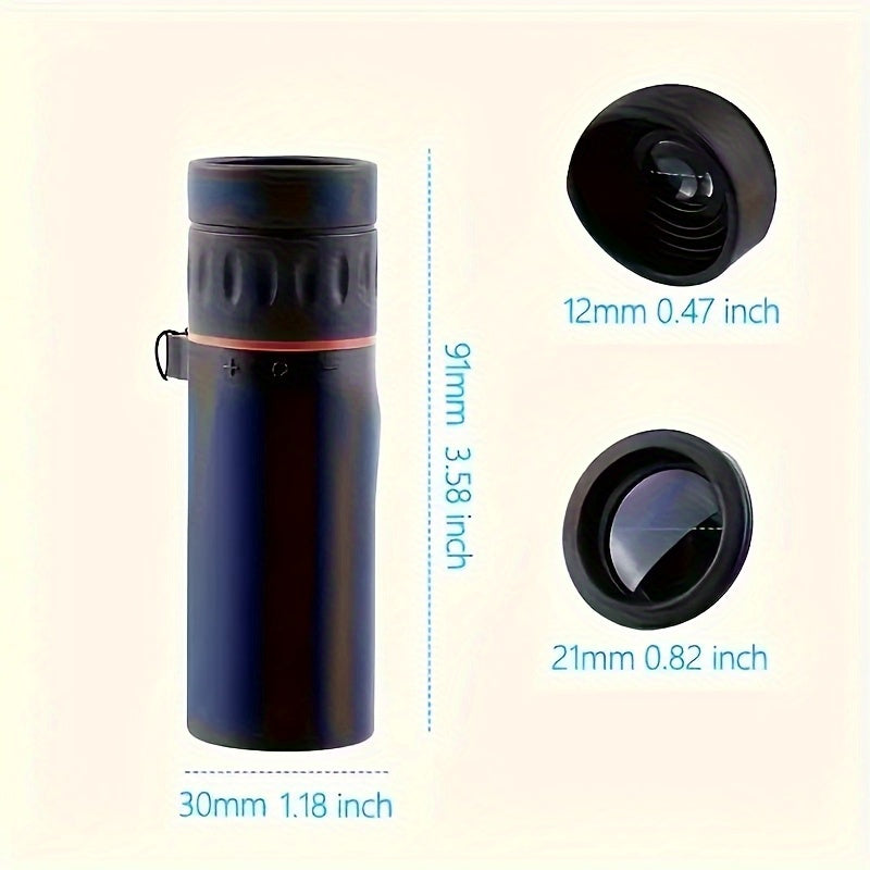 10X25 High Magnification Monocular Telescope - Durable Rubber Lightweight Design with Fixed Focus And Ergonomic Grip, 10X Zoom And 25Mm Objective Lens for Hiking, Camping, Birdwatching, Hunting