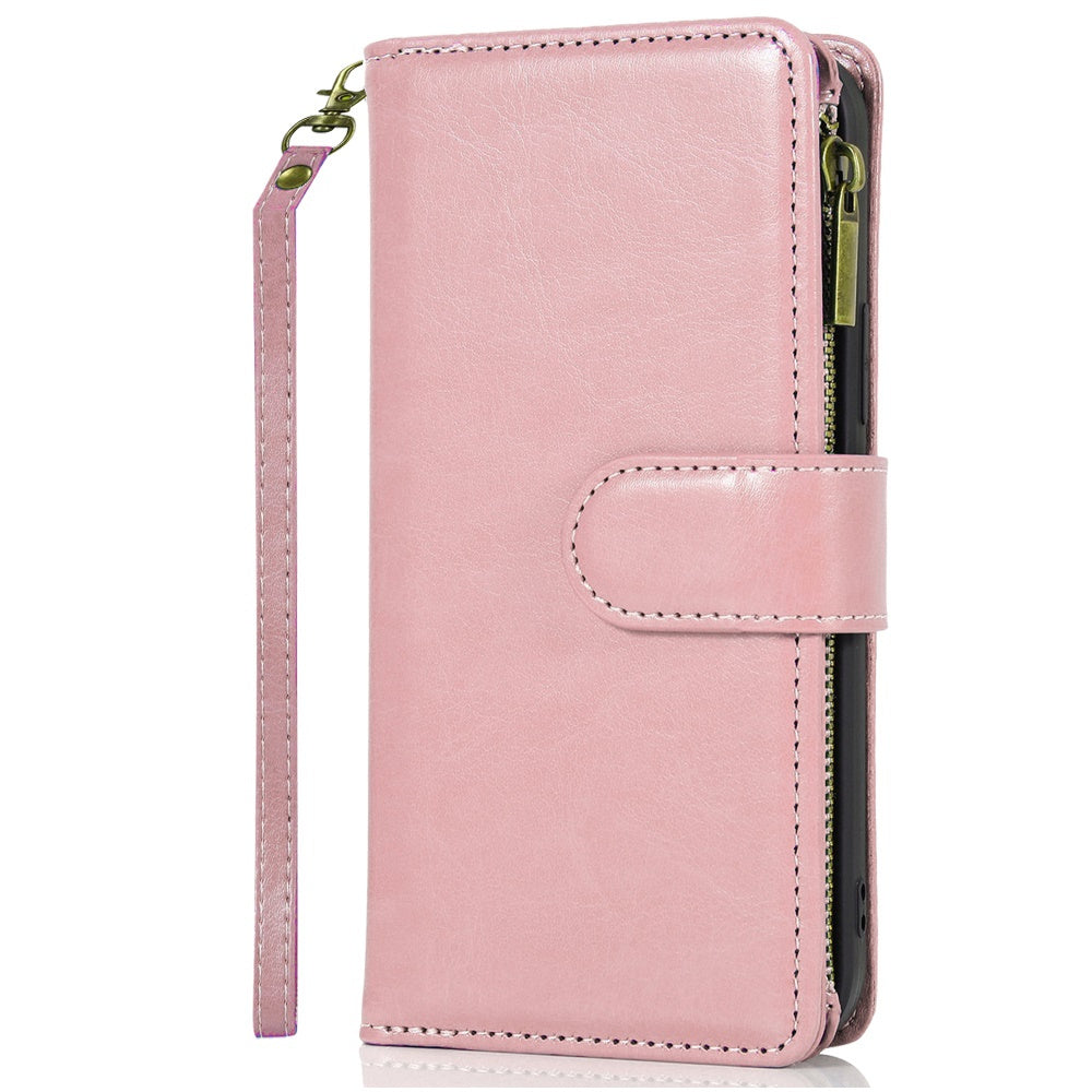 For Samsung Galaxy S25 FE Phone Case, Luxury Wallet Card ID Zipper Money Holder Case Cover
