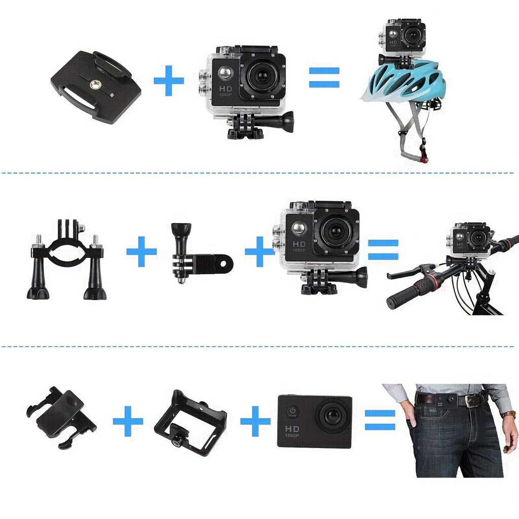 HD 1080P Action Camera for Outdoor Sports, Featuring a 2.0-Inch LCD And 170° Wide-Angle Lens, Perfect for Swimming, Rock Climbing, And Cycling. an Ideal Gift for Birthdays And Holidays