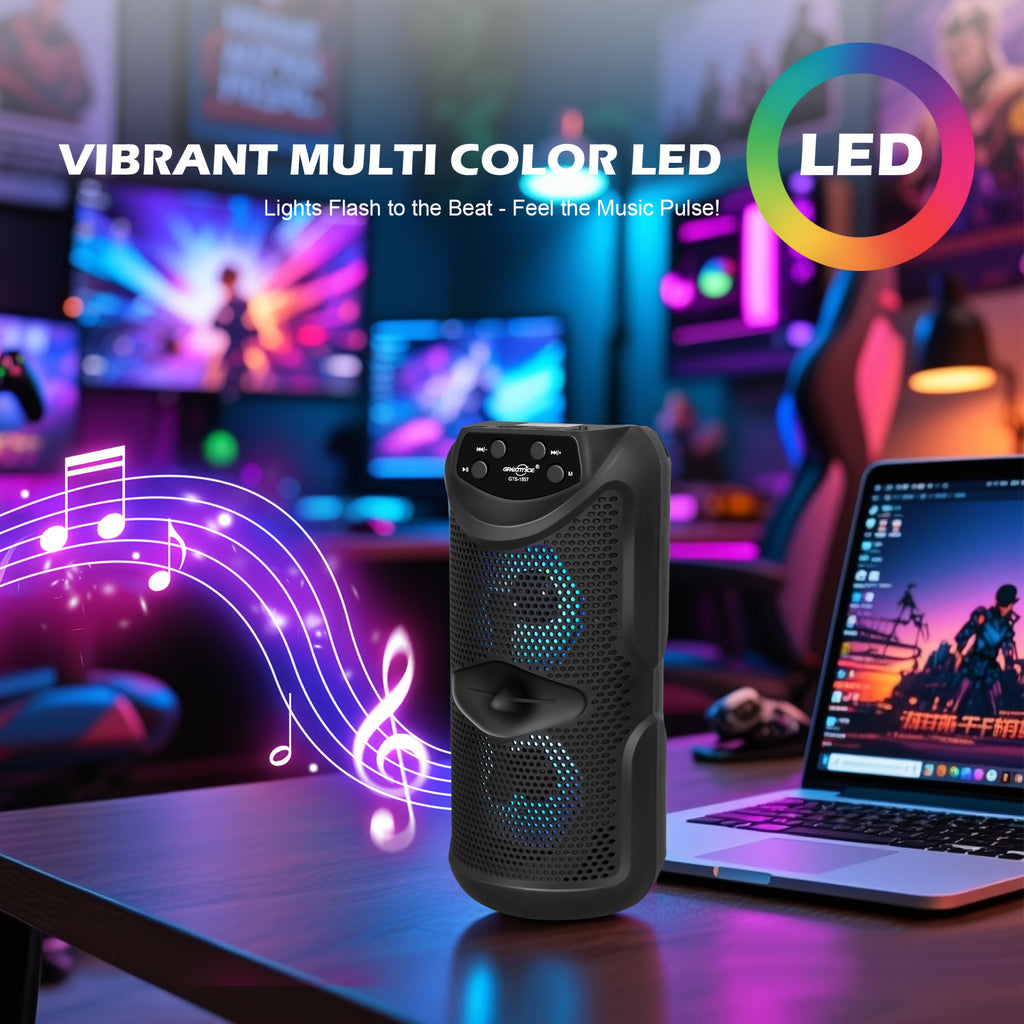 Compact Wireless Speaker for Outdoors with Illumination, Exceptional Sound Quality, Extended Battery Life, Tf-Card Slot, Wireless 5.3, TWS Pairing Capability, Mini Wireless Speaker for Outdoor Use, Perfect Gift Suggestions