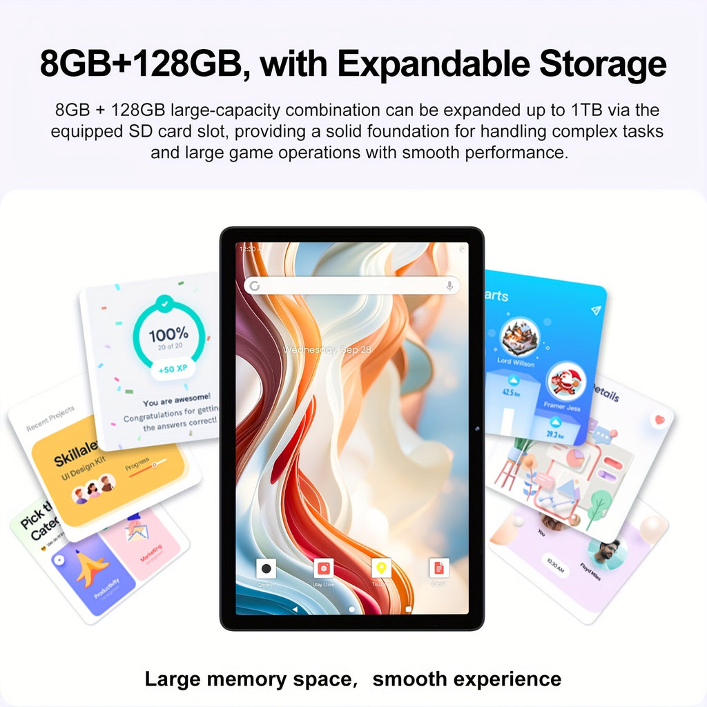 [Perfect Holiday Gift] 11/10.1" Android 16 Business Tablet - 2026'S Hot Model | Gemini AI | (4+4)GB RAM+128GB ROM/(4+4)GB RAM+64GB ROM | Android 16/14/13 Octa-Core Powerhouse | Wifi 6 | Dual Cameras | Long-Lasting Battery | Ad-Free Zone | Perfect Holiday