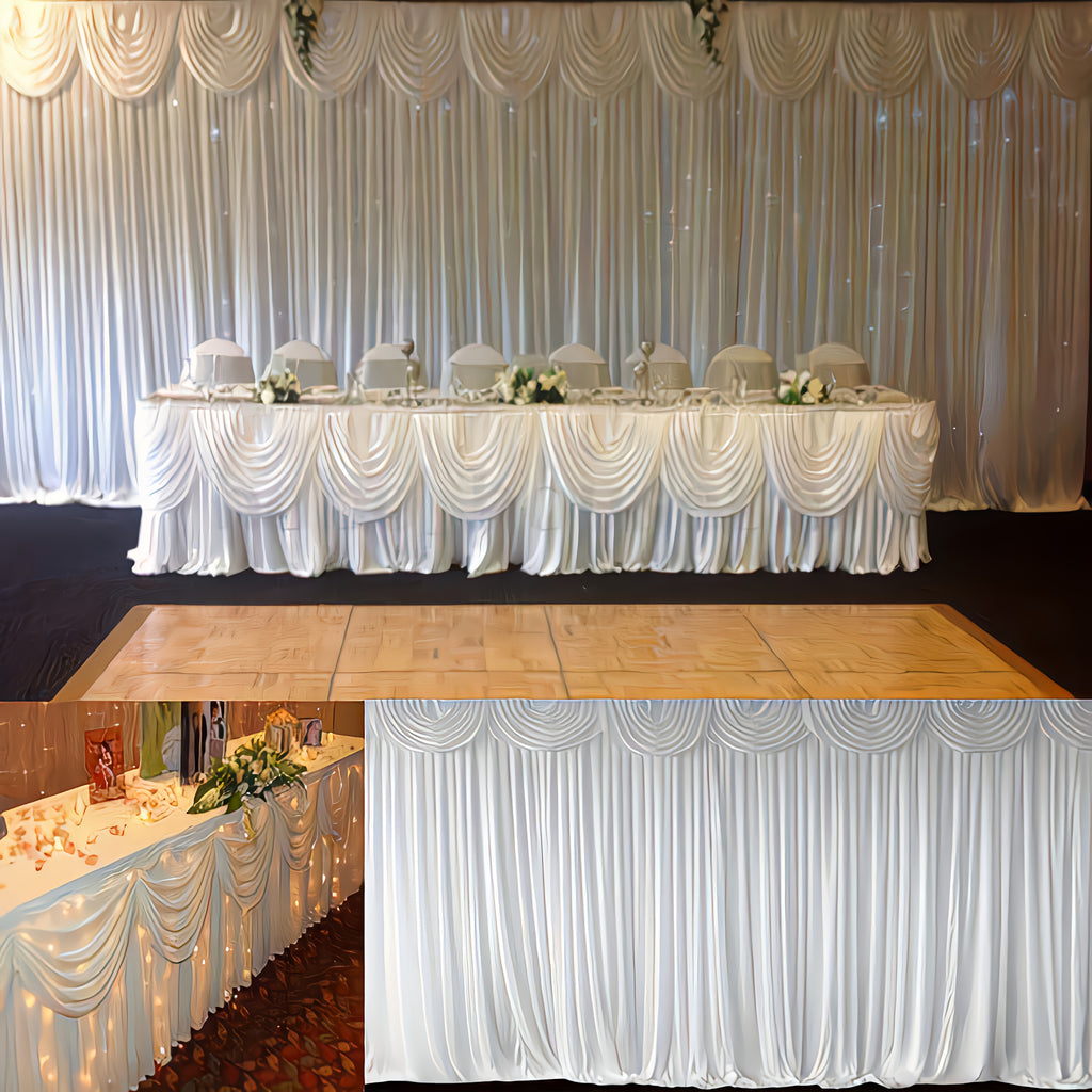 1 Pack 10X10ft Elegant Wedding Backdrop Curtains White - Premium Silk Drapes And Smooth Hanging - for Wedding, Birthday, Shower Party, Home & Events Decor & Photography Background - Valentine's Day Decor - Luxurious Appearance | Silk Curtain