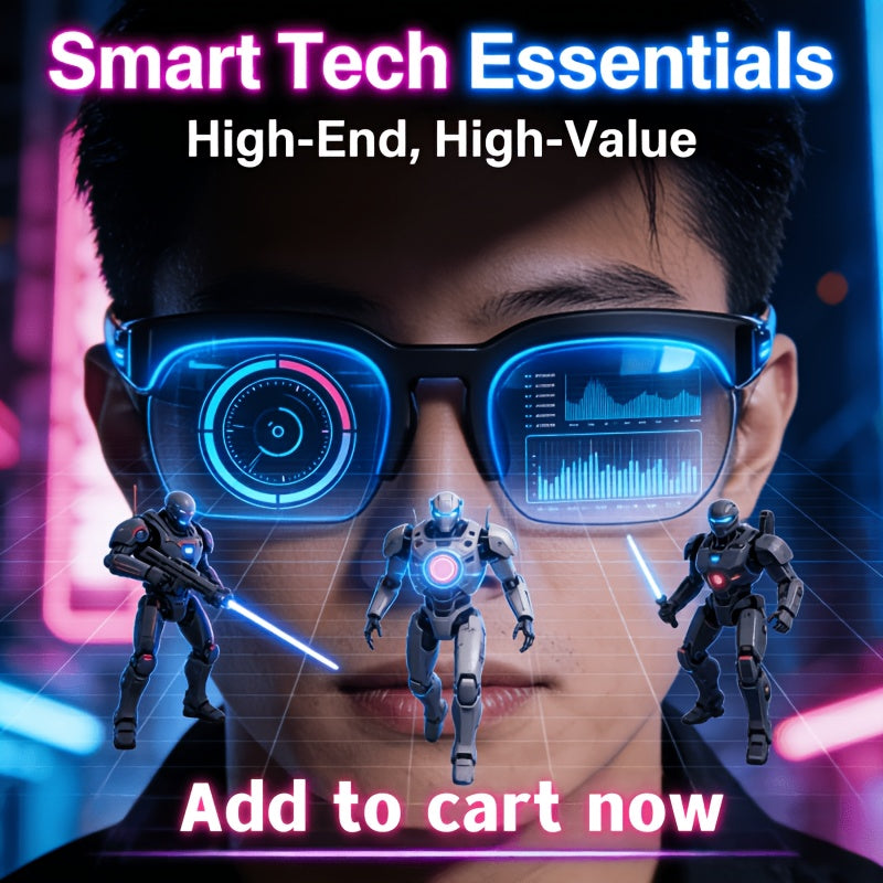 New AI Smart Glasses Compatible for Language Translation, Wireless Wireless/-Friendly Audio Glasses with Hands-Free Calling & Music, Rechargeable Suitable for Driving, Travel, Gifts for /, Multifunctional Smart Eyewear