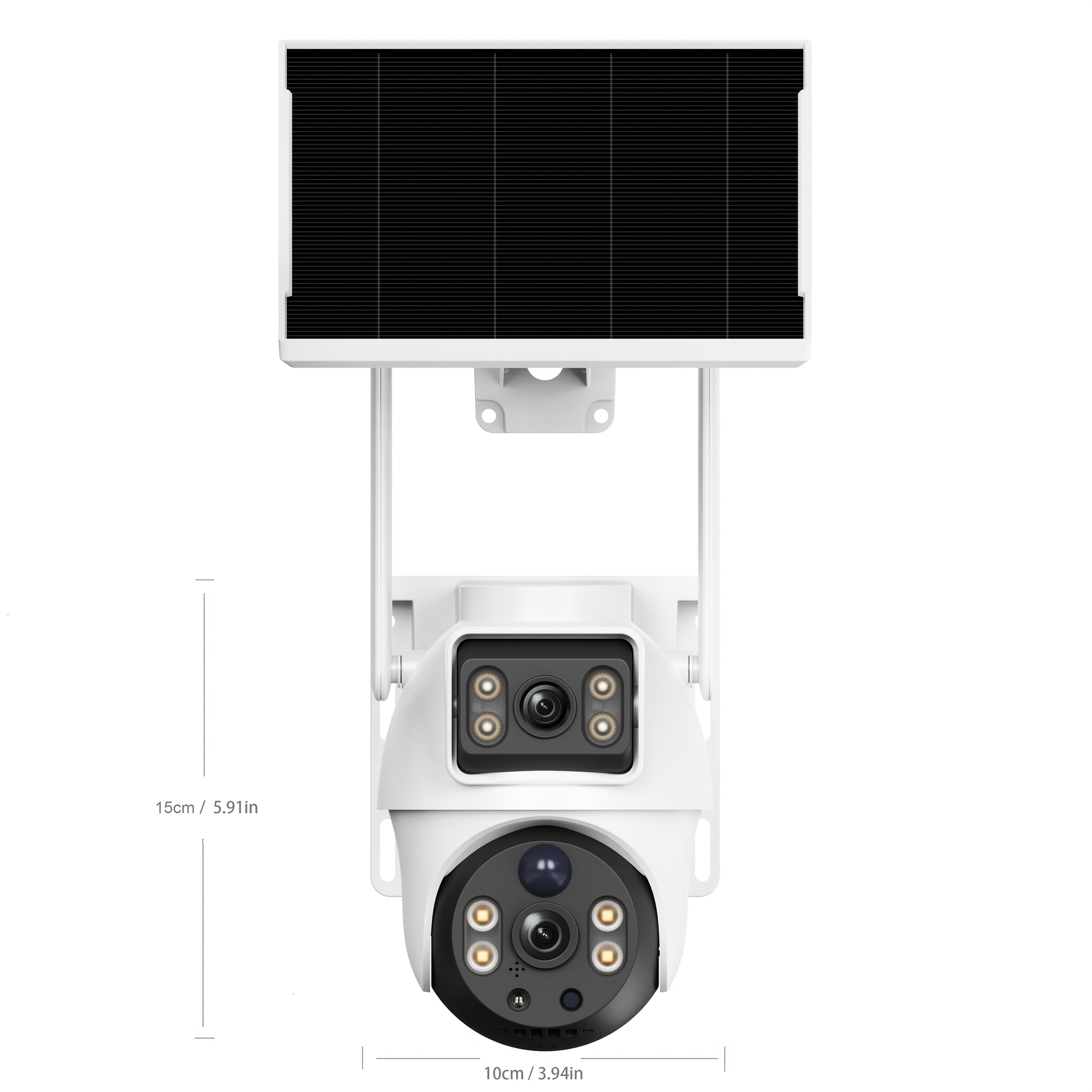 [For Home Security] 4G LTE Cellular 8MP Solar Safety Surveillance Camera With Solar Panel Pan Tilt 360° Viewing Angle Monitoring Dual Lens System SIM Card Included, PIR Motion Detection, Color Night Vision, Two-Way Audio, App Control For Home Security Onl