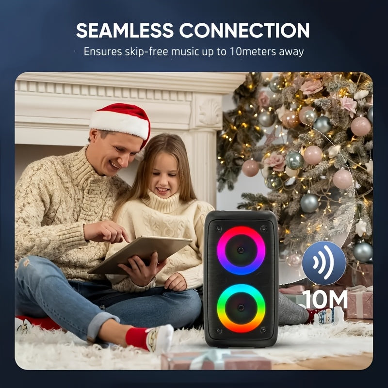 HY-3317 Wireless Speaker with Microphone, Large Speaker, Portable Speaker, Subwoofer, Outdoor Wireless Speaker, for Party Disco Lights, TWS, TF, AUX, MIC, Suitable for Party Use