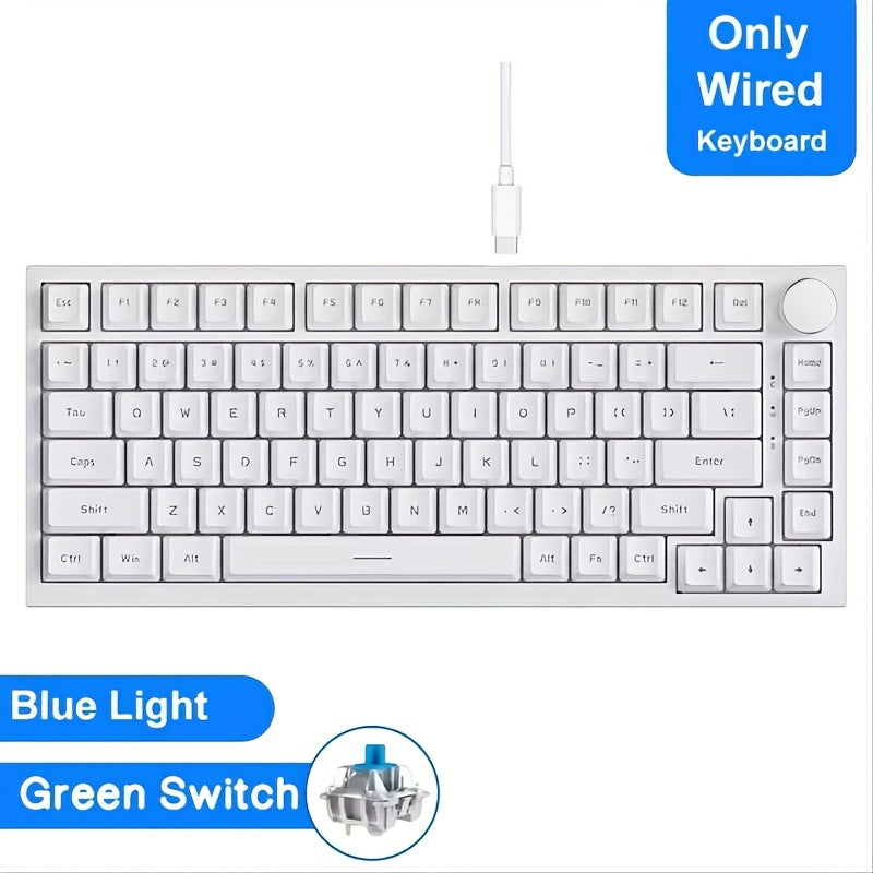 AJAZZ AK820/AK820MAX PLUS 75% (Wired/2.4wireless) RGB Gasket Mechanical Keyboard With Volume Knob, South Facing LED, Poron Foam, PBT Keycaps, Programmable Hot-Swap Keyboard