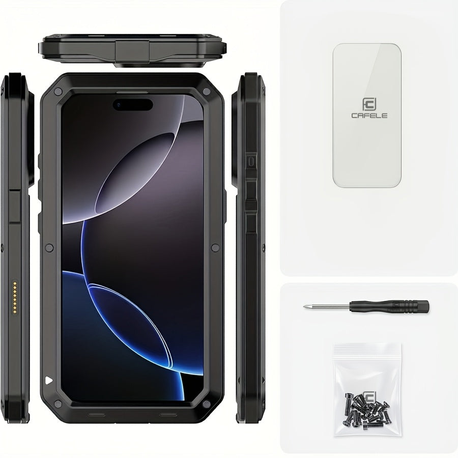 [Perfect Gift] Phone Case - for Iphone 11/12/13/14/15/16/17 Air/Plus/Pro/Pro Max Case - Anti-Drop, Dustproof And Full-Body Protection - Heavy Duty Metal And Silicone Shockproof Phone Case - High-End Fashion, Perfect Gift