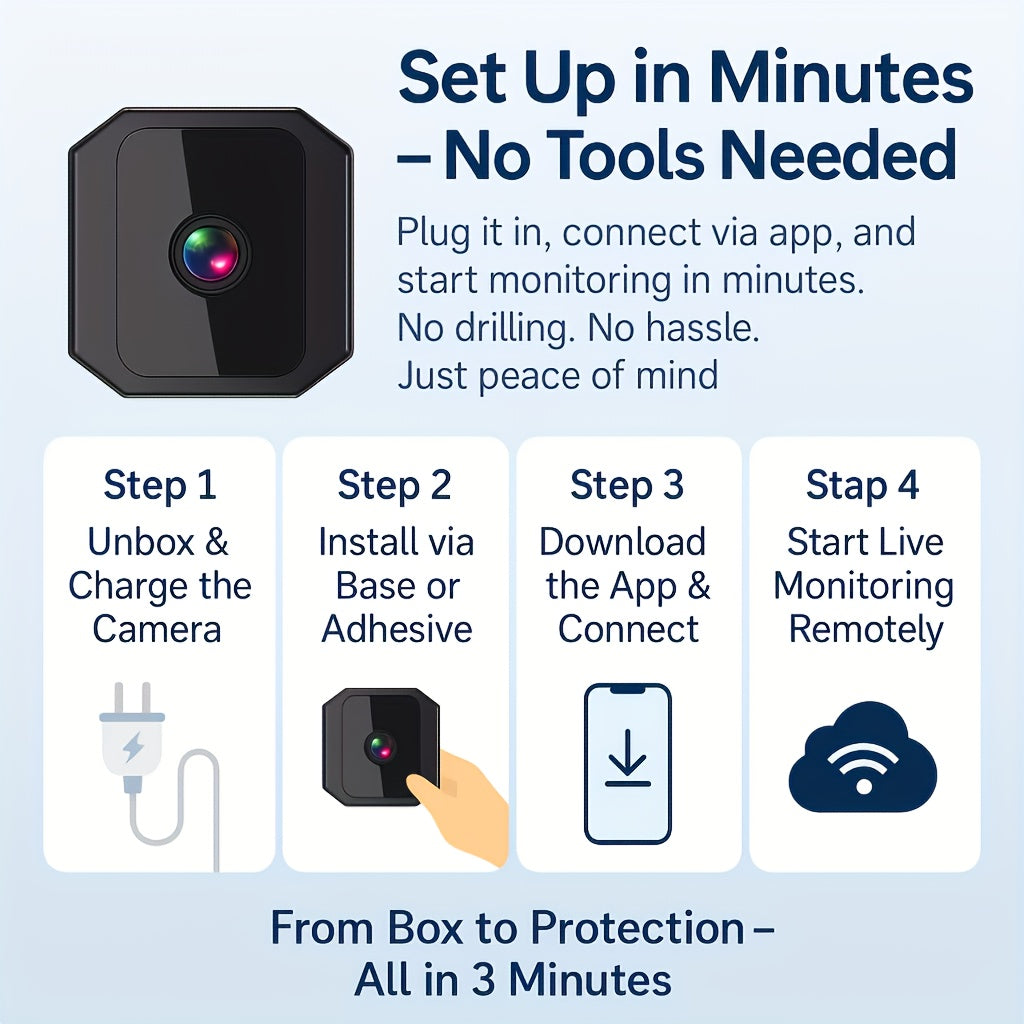 Halloween Special Offer!  Wireless Surveillance Camera - Full-Color Night Vision, Two-Way Voice Call, Motion Detection, Built-in AP Hotspot, Internet-Free Viewing, Real-Time Monitoring for Home, Family, And Pet Safety