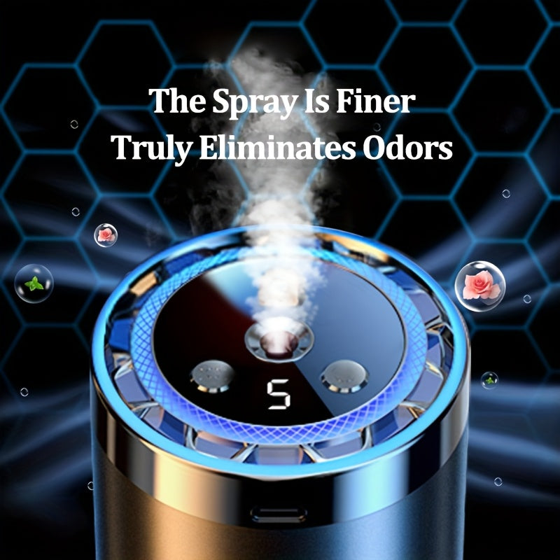 Smart Car Aromatherapy Device - Comes with Three 1.69-Ounce Bottles of Ocean-Scented Essential Oil, Adjustable Scent Strength, Eliminates Car Odors, Provides Long-Lasting Freshness, Stylish Car Accessory, Ideal Gift for Car Enthusiasts