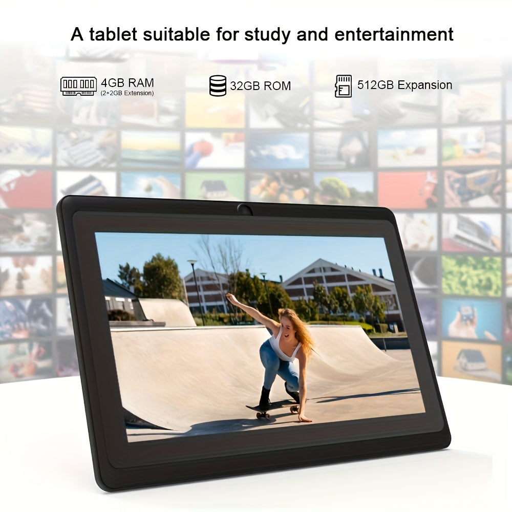 YQSAVIOR Android Tablet 7 Inch, Android 14.0 Tableta 32GB Storage 512GB SD Expansion Tablets PC, Quad-core Processor 1024x600 IPS HD Touchscreen Dual Camera Tablets, Support 2.4G WiFi