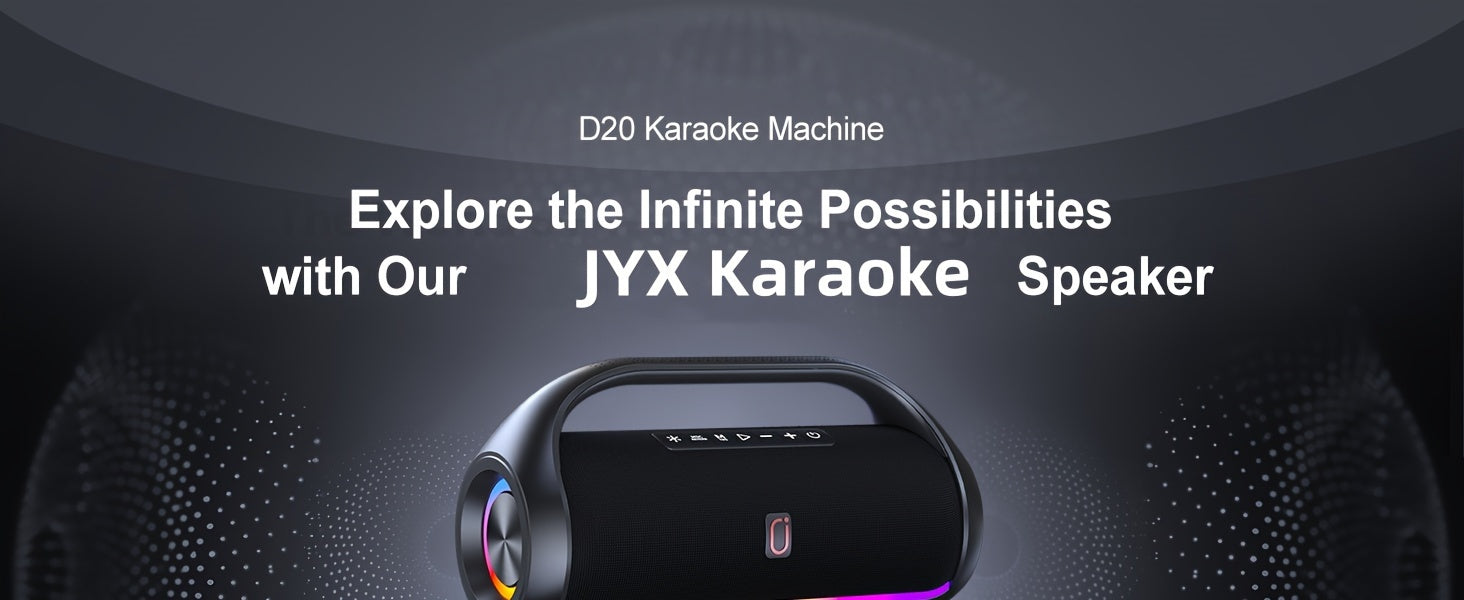 JYX D20 Portable Outdoor Wireless Bass Speaker - Features 3D Surround Sound, Stunning RGB Lighting, Wireless Stereo Capability - Delivers Powerful Deep Bass, Ideal for Parties, Boombox for Both Indoor And Outdoor Use, Perfect Christmas Gift