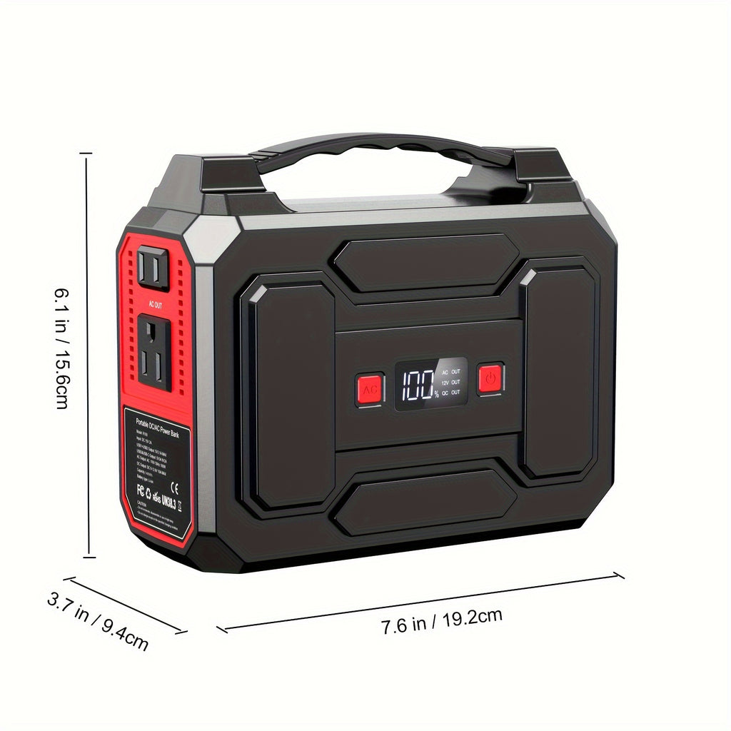 [Outdoor Camping Traveling] 100W 146Wh Portable Power Station Solar Generator With Foldable Solar Panel Charger, Portable Laptop Phone Backup Battery Power Bank With AC, DC USB USB-C Output And LED Light For Outdoor Camping Traveling Adventure RV Trip Hom