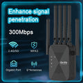 WiFi 6 Signal Enhancer - Black Model, Equipped with 6 Antennas, Wide Coverage, Wall Penetration, Support for Smart Routers, Modern WiFi Enhancer, Compact WiFi Enhancer, Coffee Shop Internet Accelerator, Portable Repeater Stable Connection