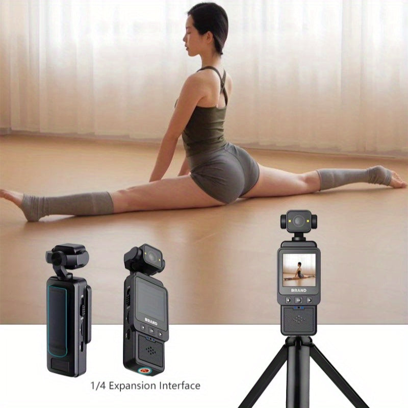 Compact 10180P Action Camera, Lightweight 150g VLOG Camera with 360-degree Rotating Lens, Wearable Pocket Camera for Vlogging and Action Photography, Compact Wearable Security Device, Rechargeable Camera