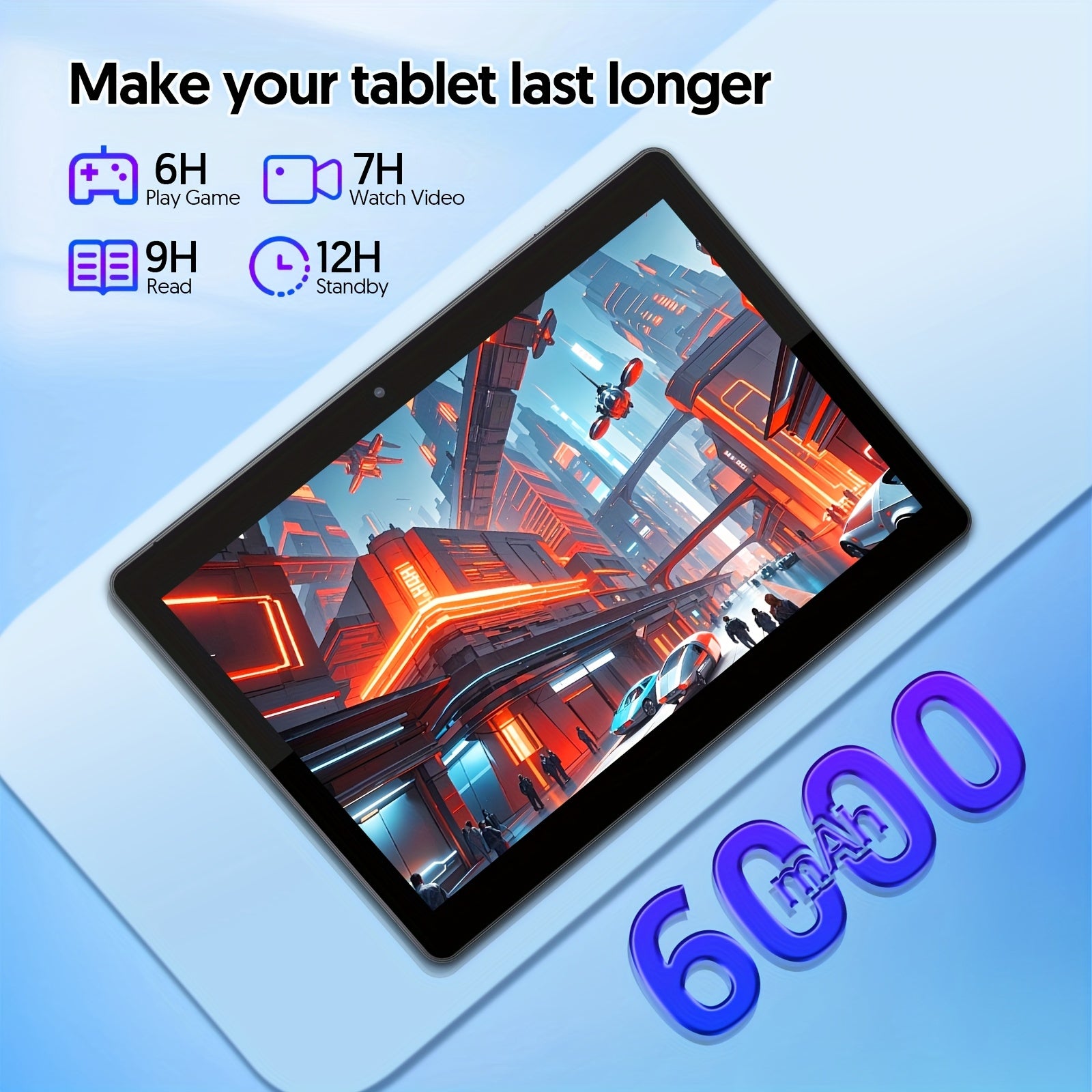 2 In 1 Tablet With Optional Keyboard Case Mouse Stylus, Quad-Core CPU 10 Inch Tablet Android 13 Tablets/Android 14 Tablets, 4(2+2)GB RAM+64GB ROM/ 6(2+4)GB RAM+64GB ROM, 1TB TF Expandable Tableta, 6000mAh Battery, 2MP+8MP Dual Camera, WiFi 1280*800