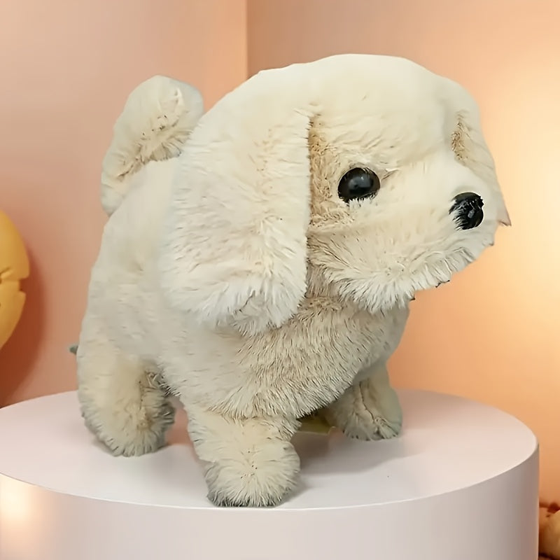 [Ideal Gift] 2026 Realistic Robot Dog - Interactive Walking, Barking, Expressive Eyes And Soft Plush, Button Controlled Home Office Companion Or Gift - Ideal Choice for Adults And Teenagers, Cute Animal Biomimetic Product, Soft Touch Hair, Random Color