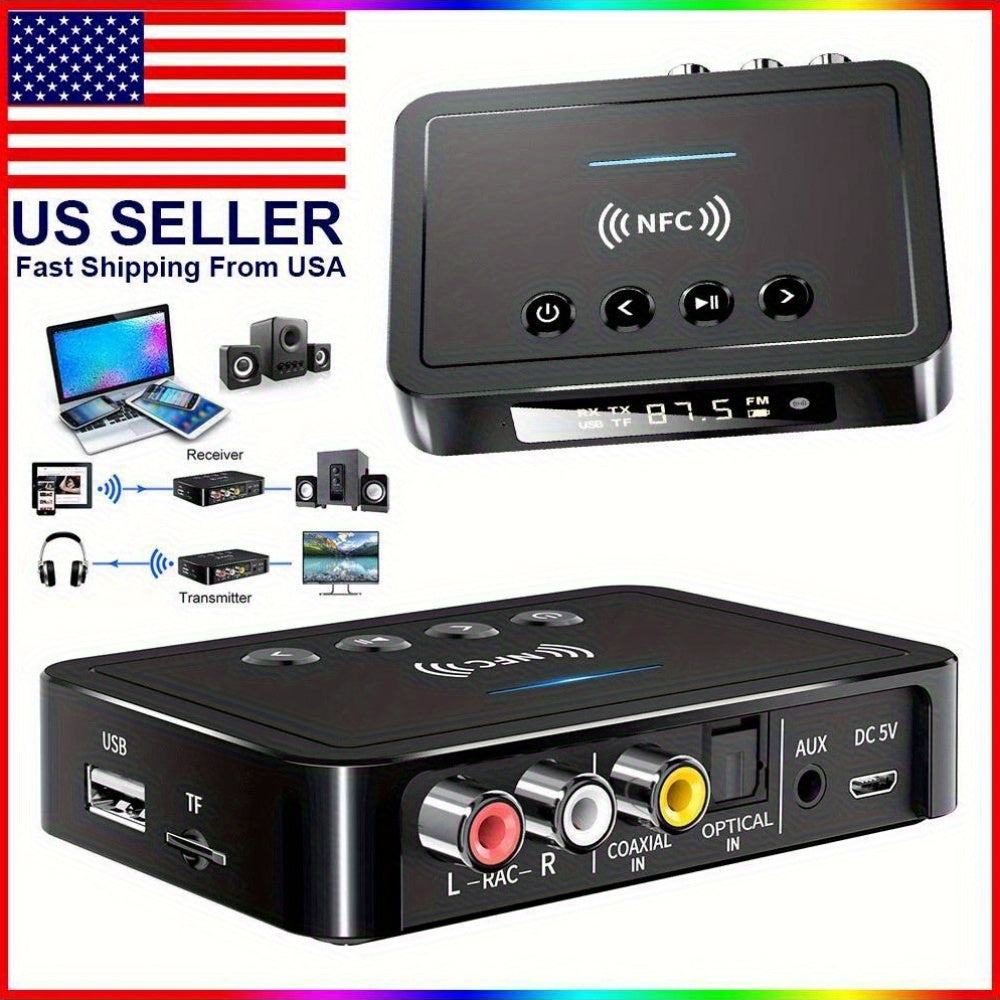 Wireless Transmitter Receiver, Wireless 3.5Mm Adapter, AUX NFC to 2 RCA Audio
