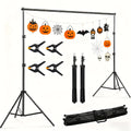 SH Backdrop Stand 10x7ft(WxH) Photo Studio Adjustable Background Stand Support Kit With 4 Crossbars, 4 Clamps, Carry Bag