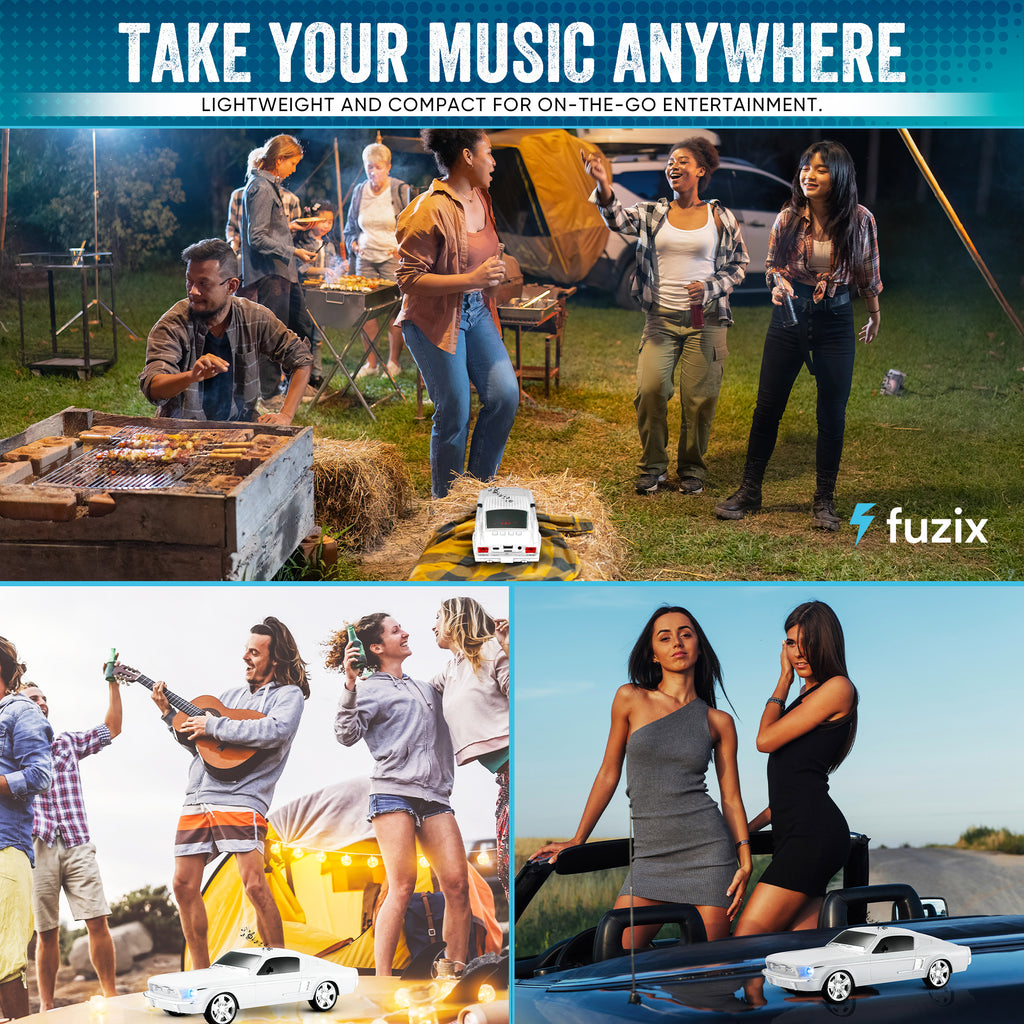 Fuzix WS-1967 Car Bluetooth Speaker – Retro Replica Design with LED Lights, Wireless Stereo Sound, FM Radio, USB/TF/AUX Input, Multiple Playback Modes, Rechargeable Battery, Clear High-Quality Audio, Perfect for Home, Travel, Parties & Festival Gifts