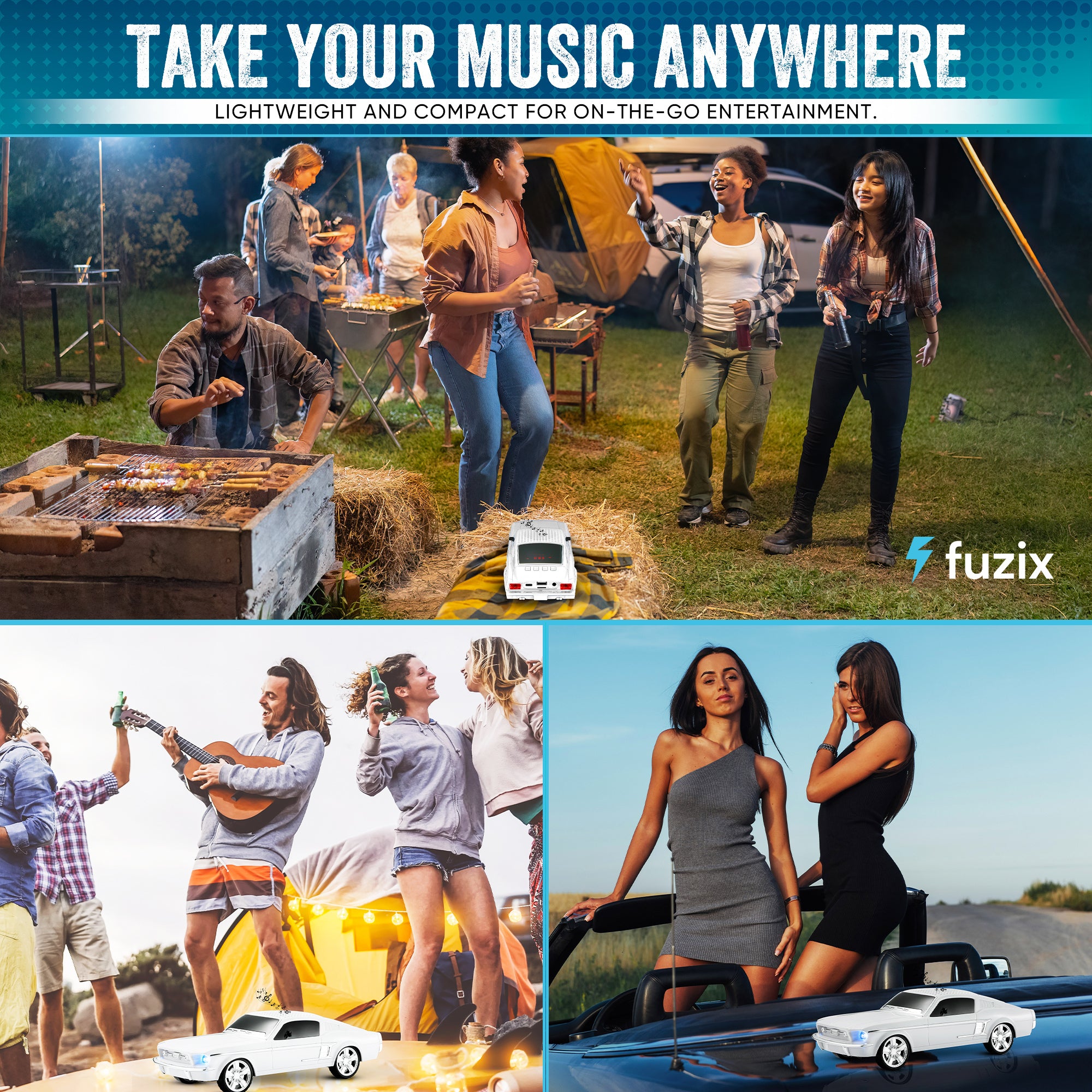 Fuzix WS-1967 Car Bluetooth Speaker – Retro Replica Design with LED Lights, Wireless Stereo Sound, FM Radio, USB/TF/AUX Input, Multiple Playback Modes, Rechargeable Battery, Clear High-Quality Audio, Perfect for Home, Travel, Parties & Festival Gifts