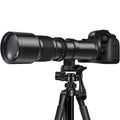 500mm F/8 Manual Focus Telephoto Lens, Canon EF Mount, Compatible with Nikon DSLR Cameras, Zoom Lens with Optical Zoom, T-Mount, with Adapters for Multiple Camera Models