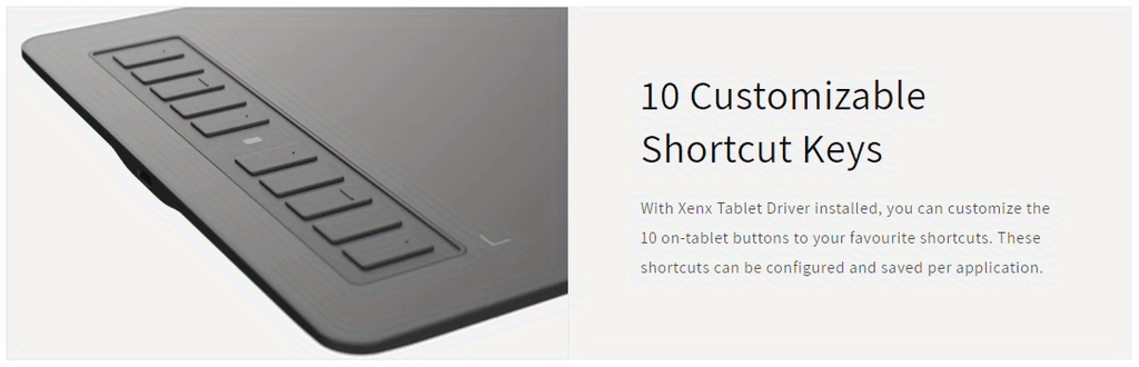 XENX P3-1060B Graphic Drawing Tablet, Featuring a Large 10 X 6.22 Inch Surface, Comes with 10 Hotkeys, a Passive And Battery-Free Stylus, And Offers 8192 Pressure Sensitivity Levels. It Is Compatible with Mac, Windows Pcs, And Android