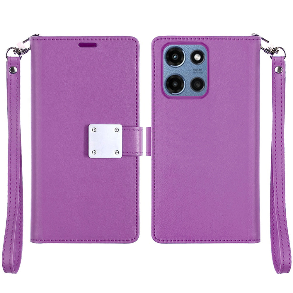 For Motorola Moto G 5G 2025 Phone Case, PU Leather Wallet Stand ID Card Holder Cover