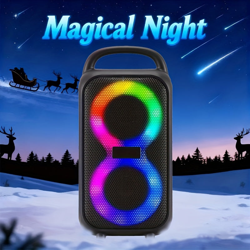 2500W Portable Wireless Speaker with Double Subwoofer & Wireless Compatible Boom Box Stereo Sound System, FM Radio, Loud Heavy Bass Suitable for Home, Outdoor Parties, - for Smartphones/Tablets (No Adapter Included)