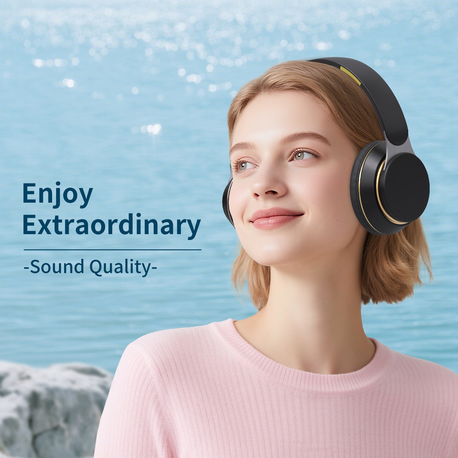 Wireless Headphones, Portable Over Ear Headphones, Foldable Headphones with Mic, FM Radio, 3.5mm AUX Cable, Soft-Earpads, Support TF Card Play for Travel Home Office Cellphone PC, Wireless Headset, Headphones Wireless, Wireless Headphones Wireless