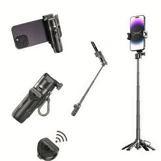 16 Inch Extendable Selfie Stick Tripod, Equipped With Wireless Remote Control, 360 ° Rotating Bracket, One Click Release Lightweight ABS Design, Suitable For Various Smartphones, Perfect For Concerts, Travel, And Live Streaming, Mobile Selfie Stick