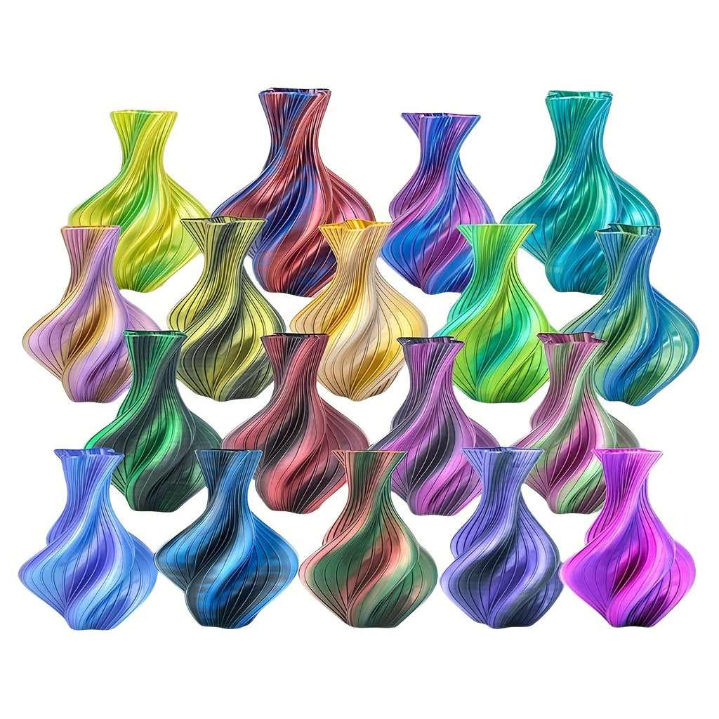 [1kg PLA 3D Filament] High Gloss, Low Warping PLA 3D Printer Filament - 1kg (2.2LB) 1.75mm, Black/White + Multicolor (Dual/Tri/Rainbow), Works with Creality Ender 3/5/Neo