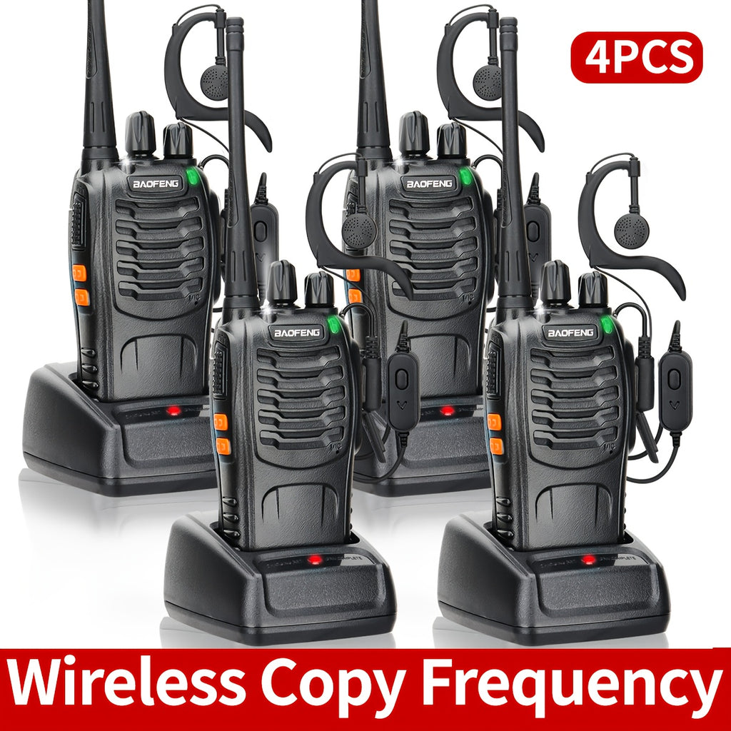 [Walkie Talkies for Camping] Baofeng Long Range Walkie Talkies for Adults With Earpieces, 16 Channel Rechargeable Handheld Two Way Radio Walky Talky With Flashlight VOX for Adventure Family Camping Hiking Skiing Cruise (1/2/4/6/8/10 Pack)