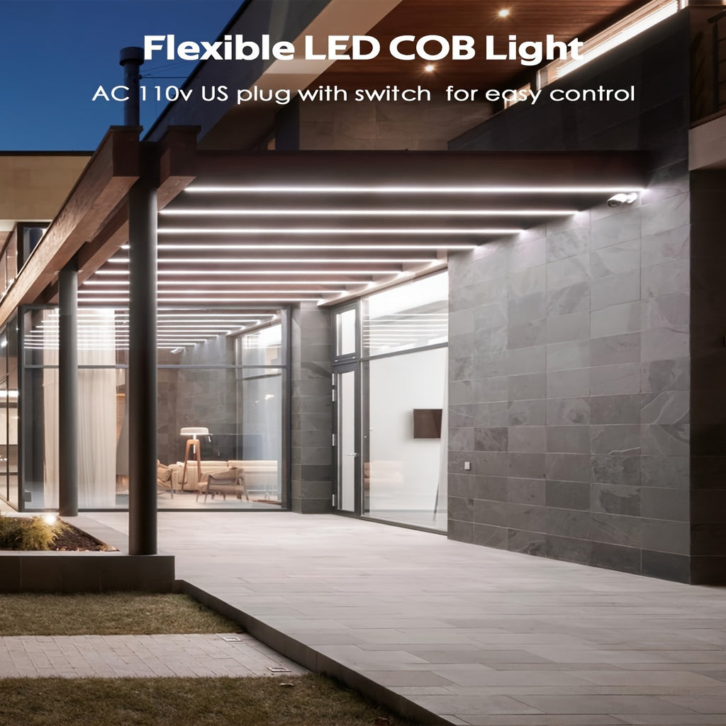 393.7inch COB LED Strip Lights for Outdoor, LED Rope Lights, 110V Connectable LED Flexible COB Light for Indoor Ceiling Kitchen Cabinet Closet