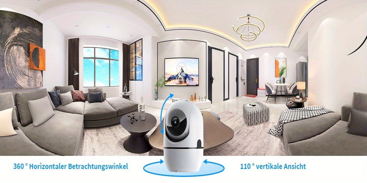 [For Home Security] 4MP Security Camera With Installation, Human Tracking & Motion Detection, 360° Rotatable Dual-Channel, 2-Way Audio, Color Night Vision, Compatible For For Home WiFi/5G, App-Controlled Indoor Surveillance Camera