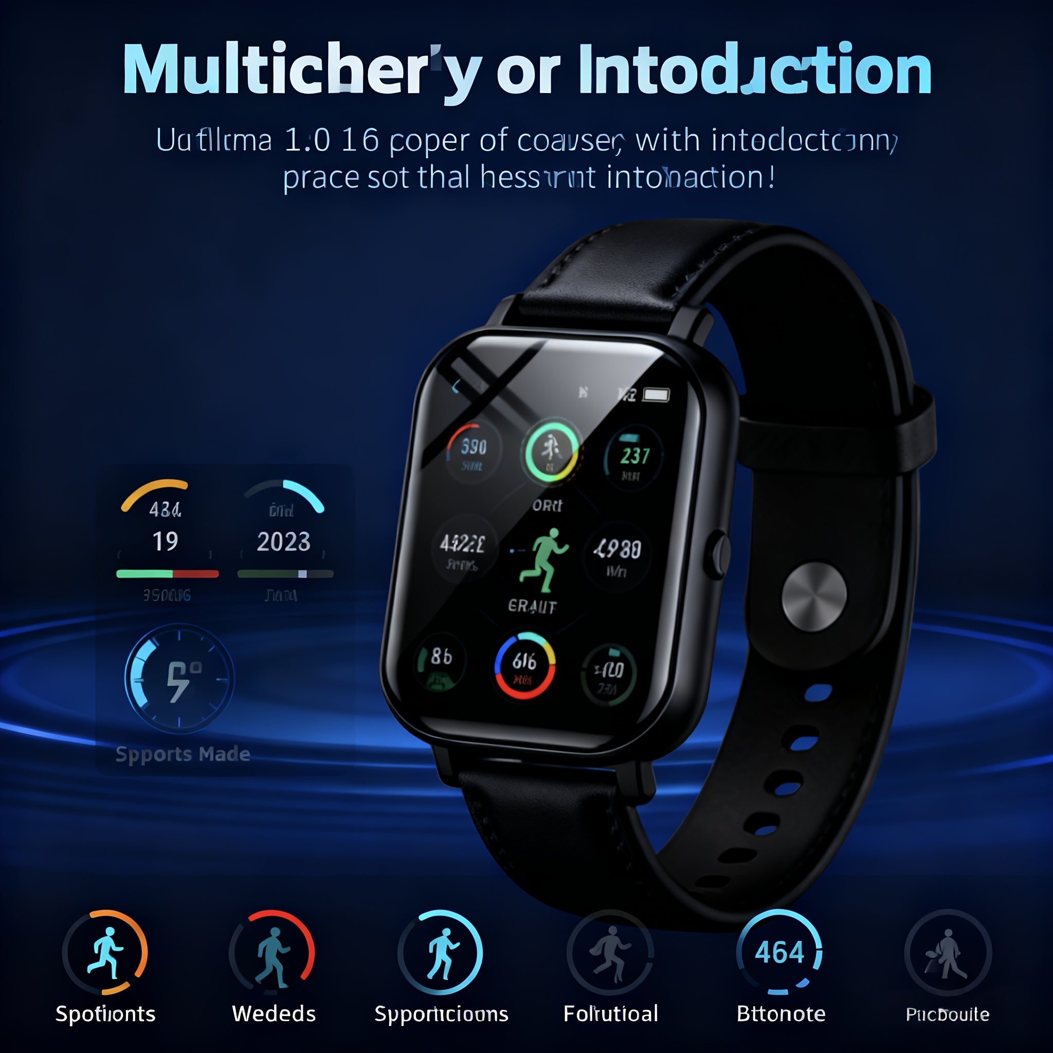 [Smart Watch Set] 2026 Smart 2pcs Set (Smart Glasses + Smart Watch) Sports Smart Watch, 1.83-Inch Full Touch Screen Display, Support Wireless Calling/Information Reminders, Multiple Sports Modes, Sedentary Reminders, Metal Body, Sports Pedometer, Wireless