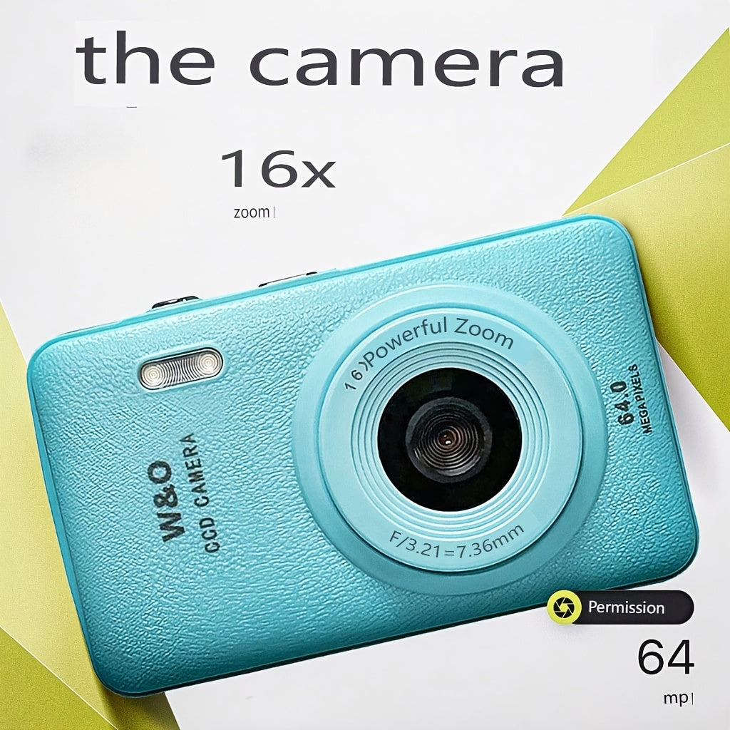 1080P HD Digital Camera 16x 64MP Digital Zoom Camera for Video Blogging 2.4-inch LCD Rechargeable Camera Photography Professional Camera with 32G Memory Card Support for Taking Pictures, Recording Videos and Webcam for Thanksgiving Christmas and New