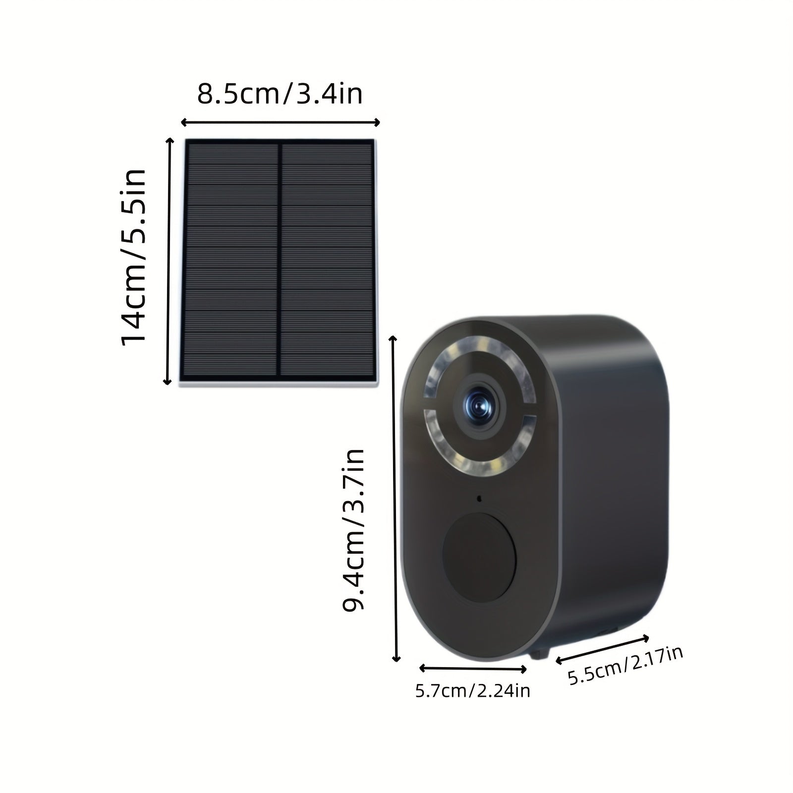Outdoor Solar-powered Surveillance Camera, 2K High-definition Indoor/outdoor Low-power Monitoring, Waterproof, Pet/baby Surveillance Camera, 2.4G Wi-Fi, Two-way Voice Call, Human Figure Alarm Function, Color Night Vision