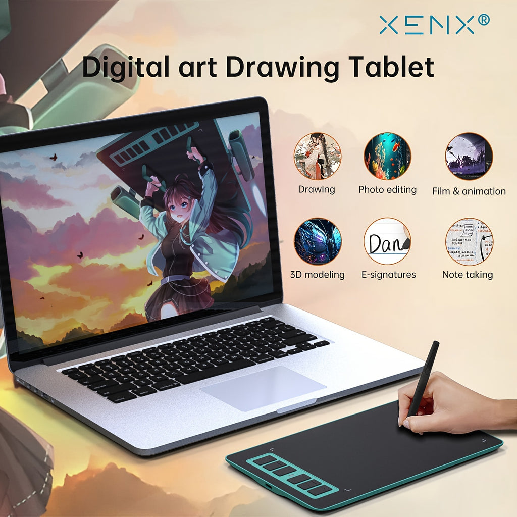 XENX P1-640 Graphics Drawing Tablet: 8192 Pressure Sensitivity, 6  Hot Keys, 6. 6 X 4. 1 Inches Pen Tablet - Perfect for Mac, Windows PC, Android Mobile, Paint, Design, Animation, Art Creation & OSU!
