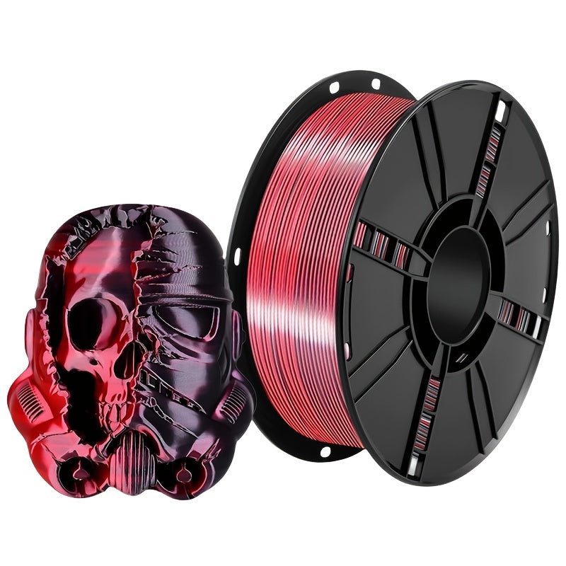 1kg (2.2LB) PLA 3D Printer Filament - Black/ White + Multicolor (Dual/ Tri/ Rainbow) 1.75mm, High Gloss Finish, Low Warping, Works with Creality Ender 3/ 5/ Neo