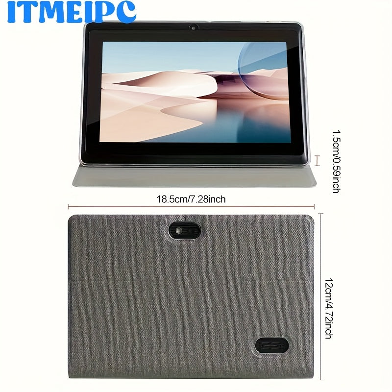 ITMEIPC 7-Inch Android 14 Tablet - 4GB (2+2 Expandable) RAM, 32GB Storage, Cortex-A53 Quad-Core Processor, 3500Mah Battery, Wifi 6, Dual Cameras, IPS Display, 1024X600 Resolution, 7-Inch Tablet for Android, Tablet, Pad